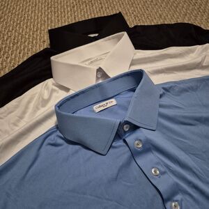 3 Pack Sz XL-Tall Collars & Co Polo Shirts - White, Black, Blue